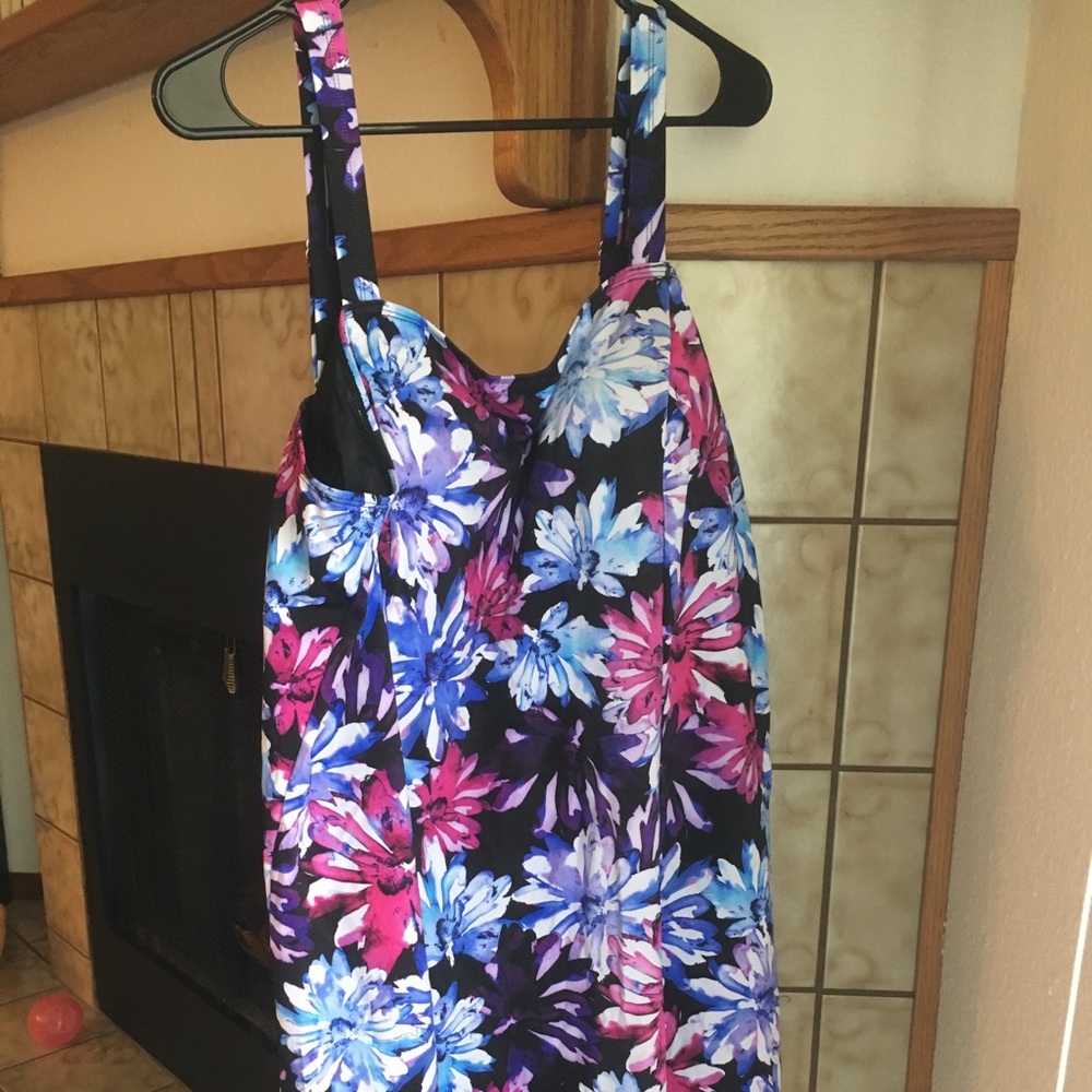 Jessica London Swim Dress Floral Pattern Size 24